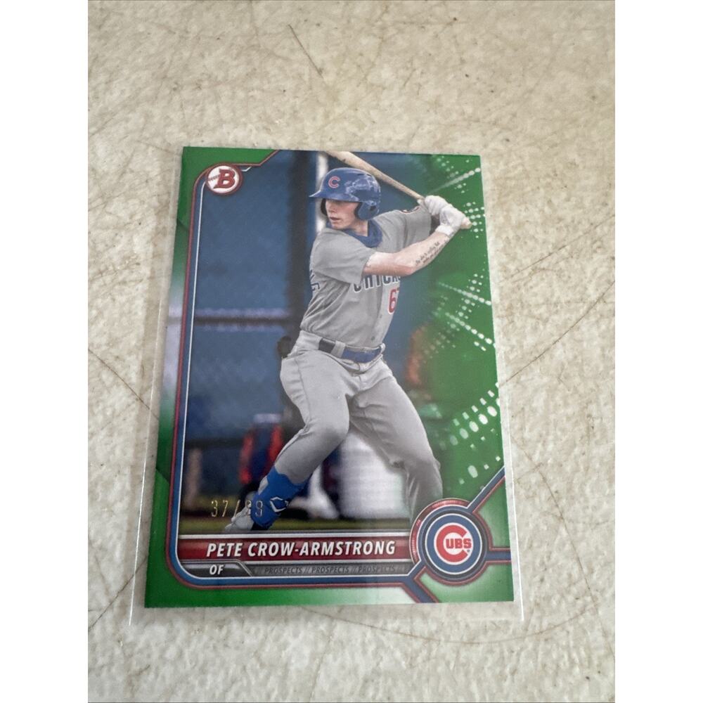 2022 Bowman - Prospects Pete Crow-Armstrong #BP-102 Green Pattern Border /99